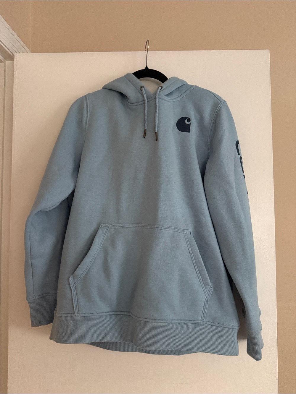Carhartt Light Blue Crewneck Logo Hoodie